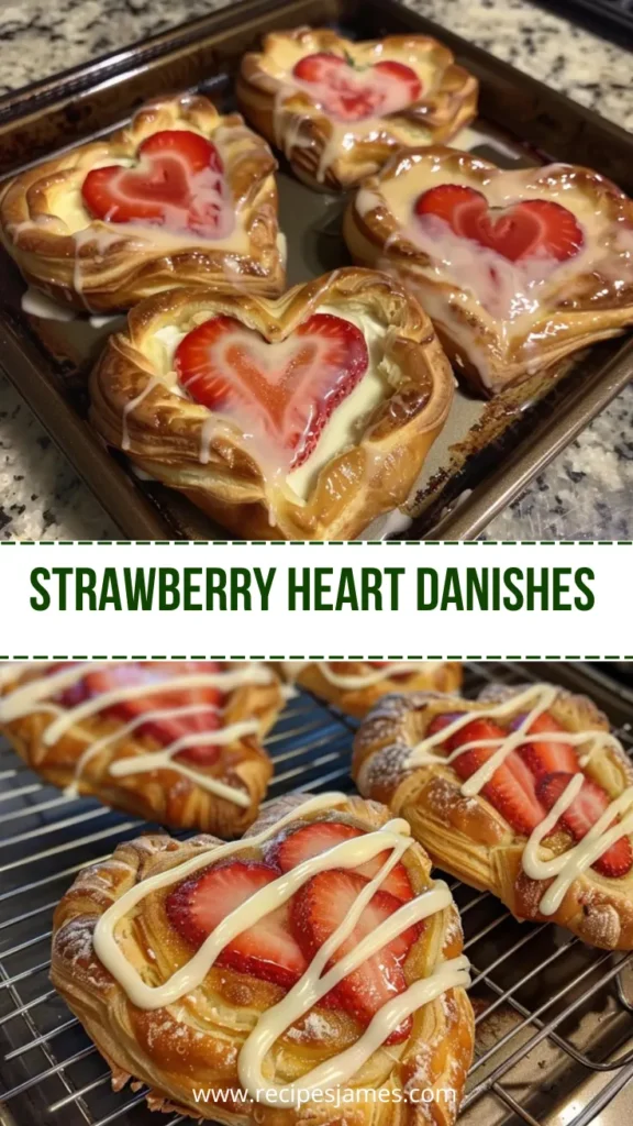Strawberry Cream Cheese Heart Danishes Easy Recipe 2 Strawberry Heart Danishes