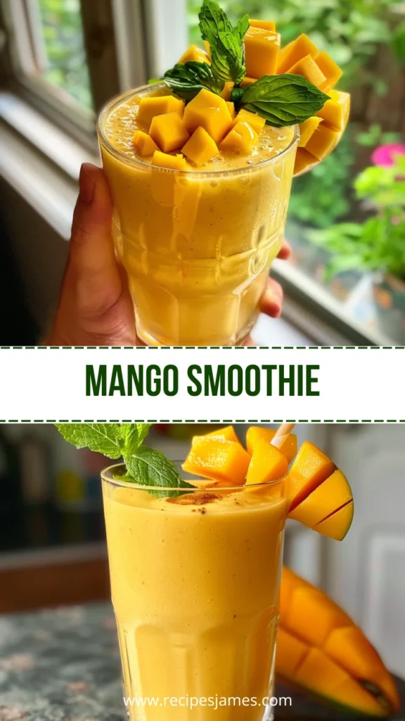 Mango Smoothie Recipe (Easy Healthy Summer Drink) 2 Mango Smoothie