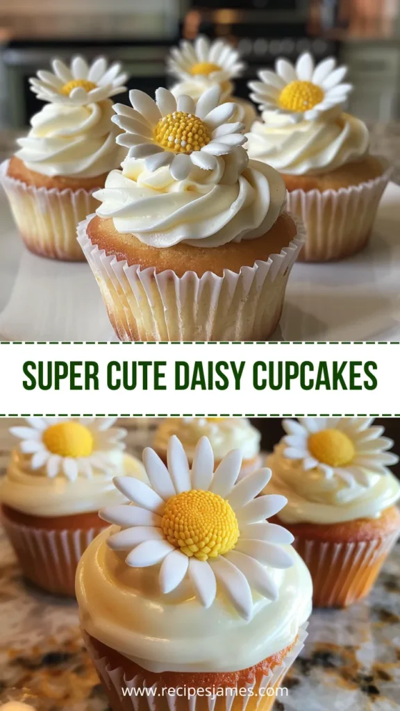 Super Cute Daisy Cupcakes (Easy Floral Buttercream Recipe) 2 Super Cute Daisy Cupcakes