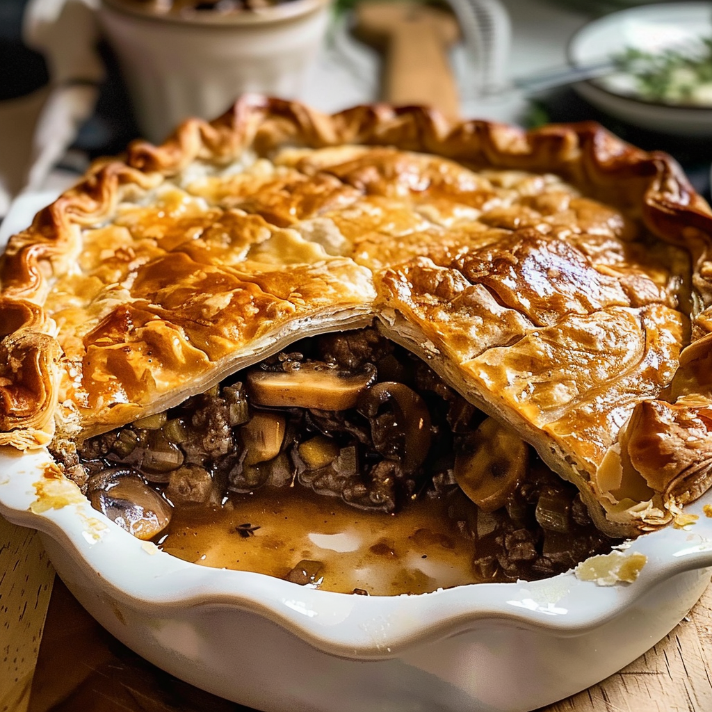 Home 44 Chunky Beef and Mushroom Pie: A Heartwarming Homestyle Dish