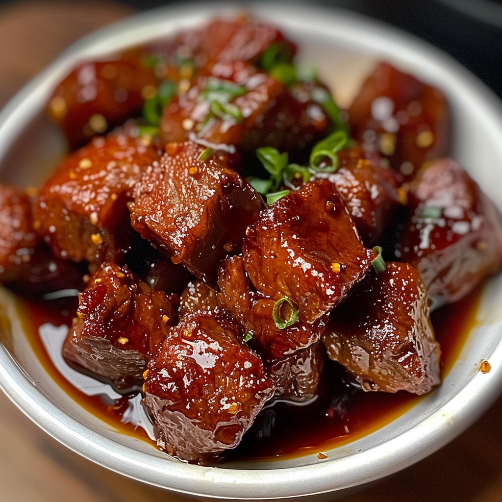 Home 45 Sweet and Sticky Steak Bites Recipe
