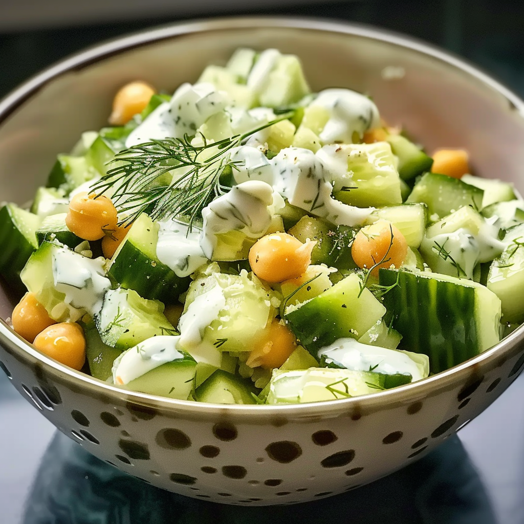 Home 30 Chickpea & Cucumber Salad with Creamy Yogurt Dressing