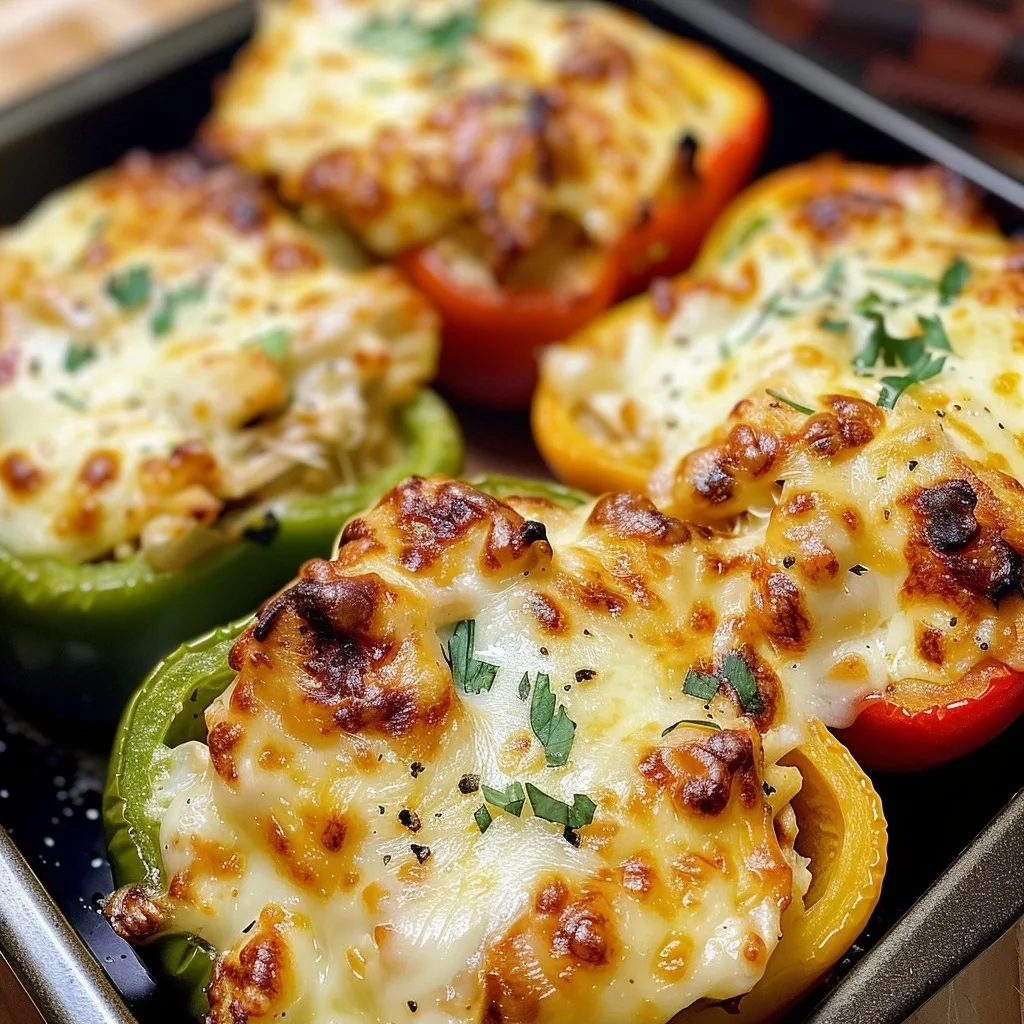 Home 40 Chicken Alfredo Stuffed Peppers | A Creamy, Flavorful Dish