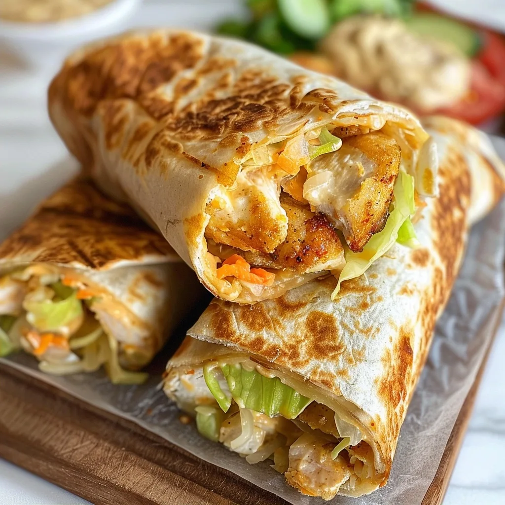 Home 41 Crispy Garlic Chicken Wraps – Flavorful, Handheld Goodness