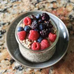 Steel-cut oats with berries & flaxseed for breakfast 3 Steel-cut oats with berries & flaxseed for breakfast