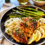 Lemon Garlic Chicken & Asparagus Skillet Dinner 3 Lemon Garlic Chicken & Asparagus Skillet Dinner