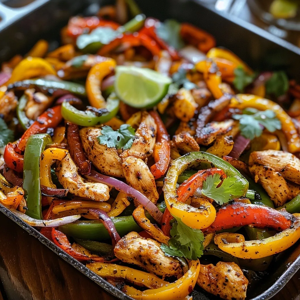 Home 40 Fajita-style chicken & peppers roasted to perfection