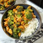 Buffalo Chicken & Broccoli Served Over Cauliflower Rice 3 Buffalo Chicken & Broccoli Served Over Cauliflower Rice