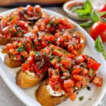 Tomato & olive bruschetta for quick healthy appetizers 3 Tomato & olive bruschetta for quick healthy appetizers