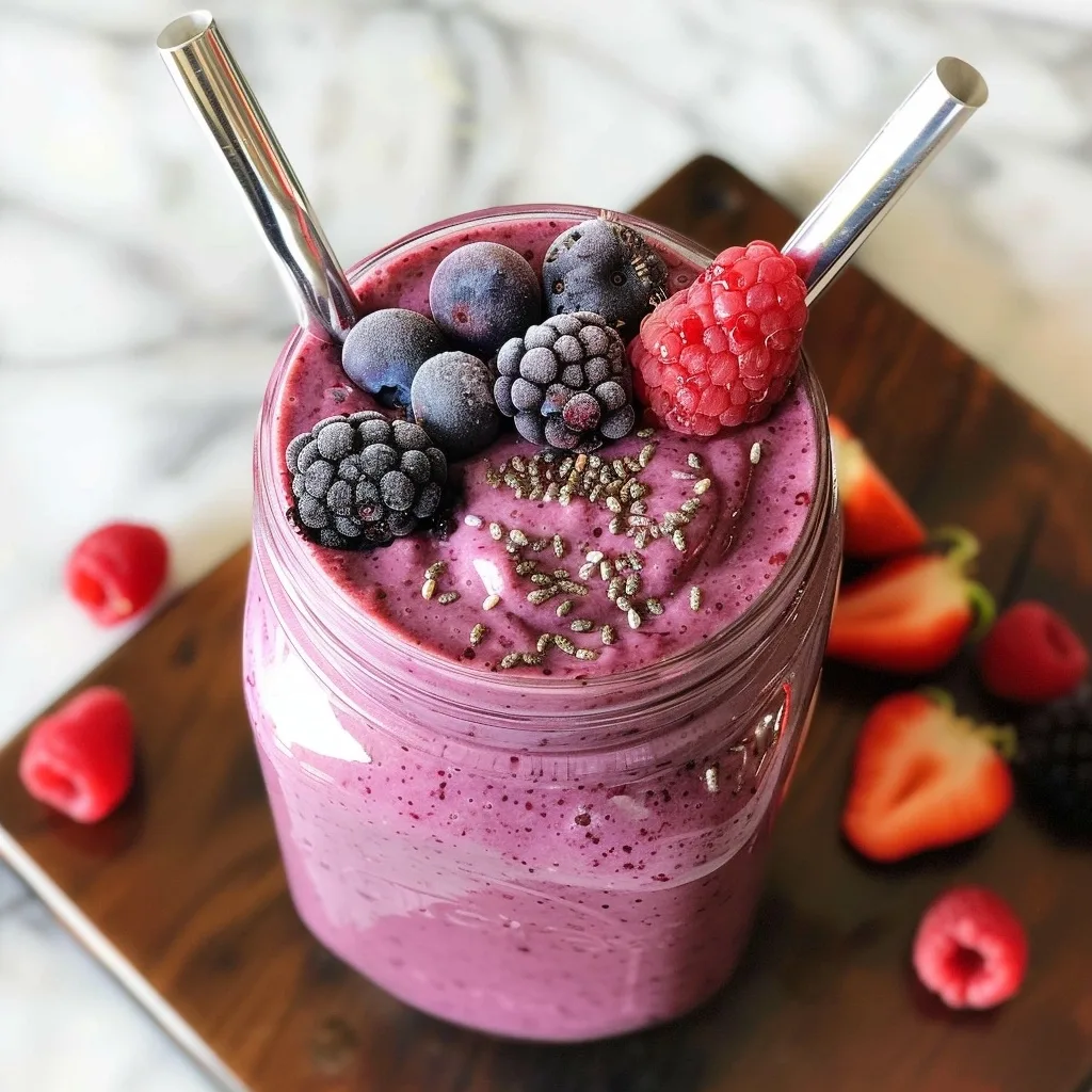 Home 63 Mixed berry protein smoothie for high energy