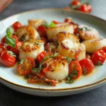Garlic Herb Scallops & Cherry Tomatoes Recipe 3 Garlic Herb Scallops & Cherry Tomatoes Recipe