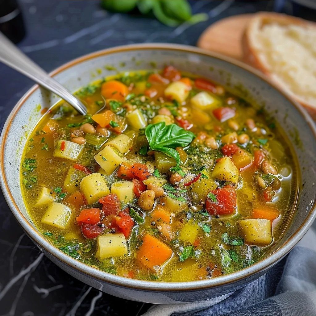 Home 50 Minestrone with Pesto: A Fresh Italian Soup Recipe